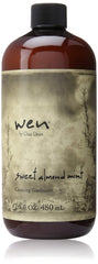 Chaz Dean Wen Sweet Almond Mint bottle promoting hydrating cleanse for all hair types