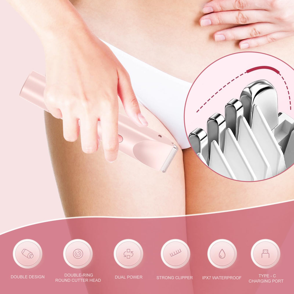 CheckSimple Dermave bikini-trimmer waterproof wet-dry for shower-side grooming