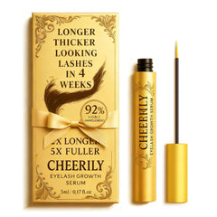 Cheerily Lash Serum bottle close-up highlighting premium packaging and dual-action growth
