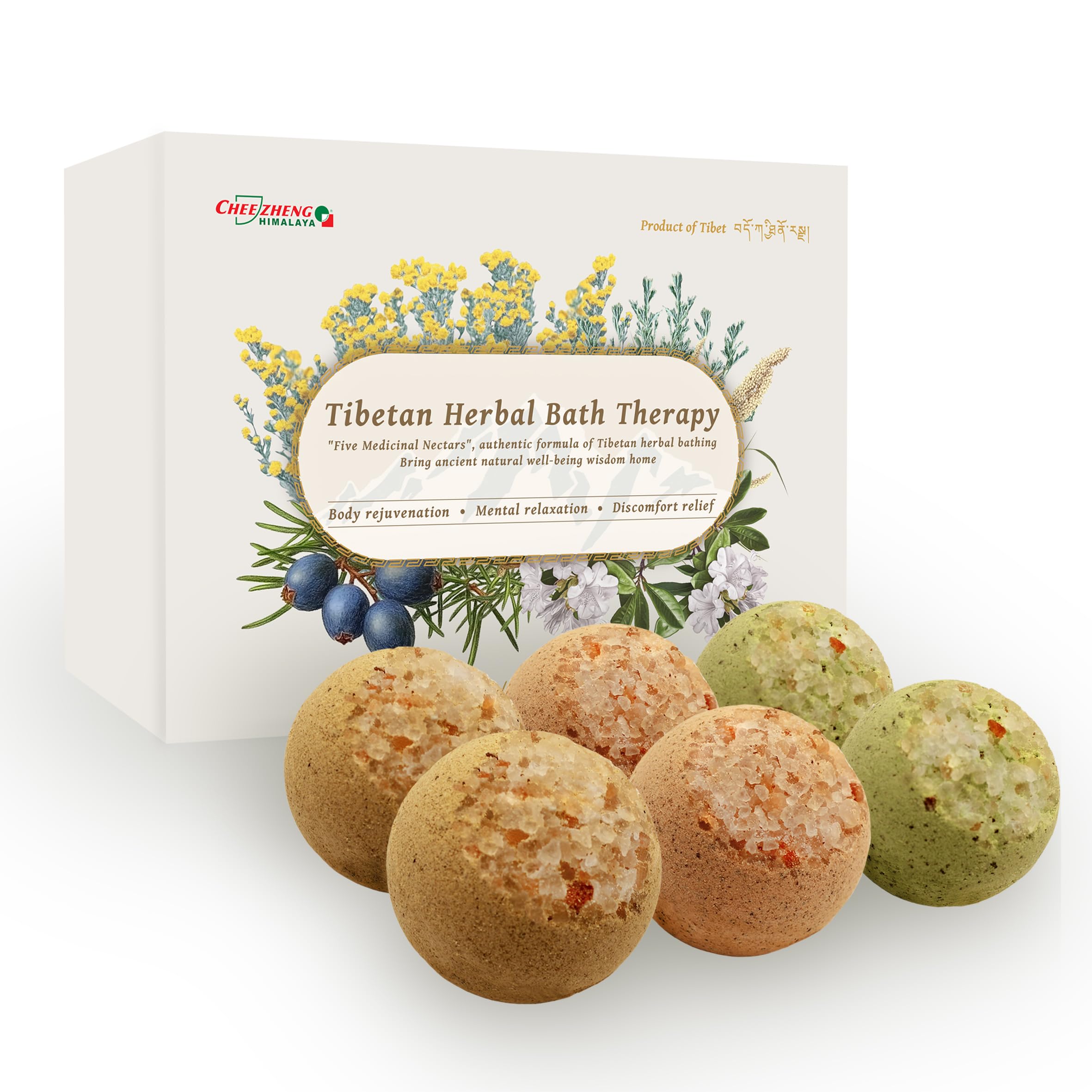 CheezhengHimalaya bath bomb pack 6 for at home spa relaxation and skin nourishment