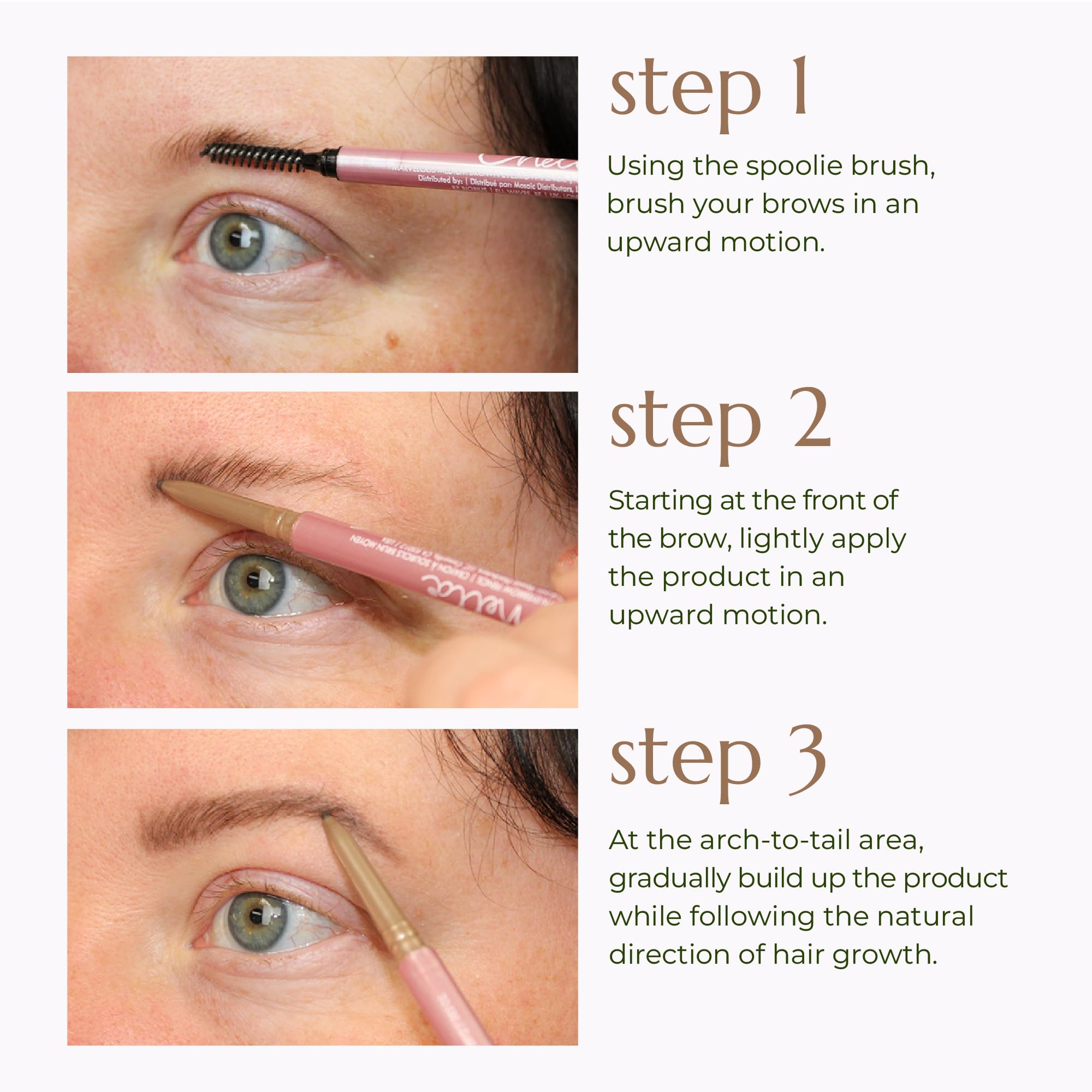 Chella eyebrow pencil built-in spoolie brush for blending and grooming