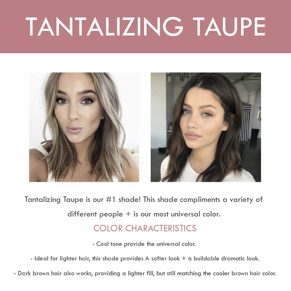 Chella Eyebrow Pencil Taupe finish comparison highlights natural look.