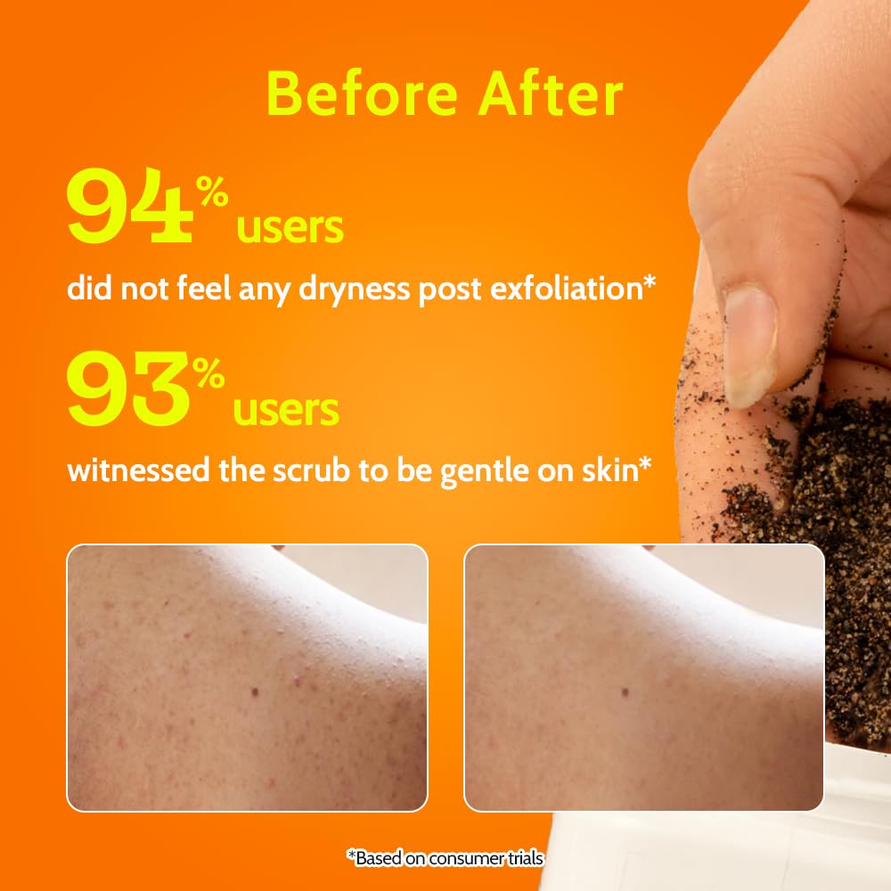 Chemist at Play exfoliating scrub bottle on sink ready for shower routine.