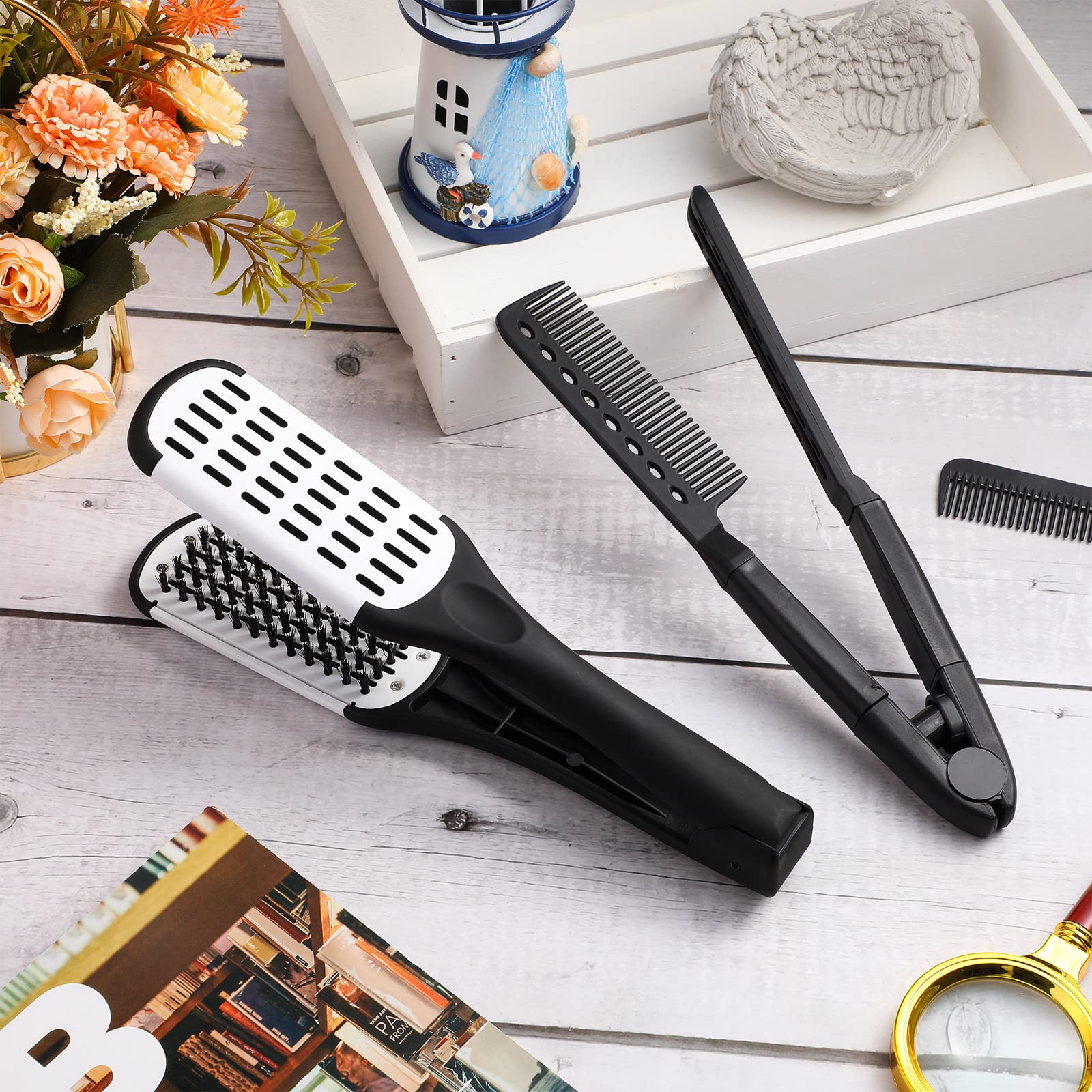 Chengu hair-straightening brush in use delivers smoother results.