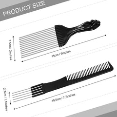 Close-up of CHENGU lift comb metal pins showing durability for heat styling