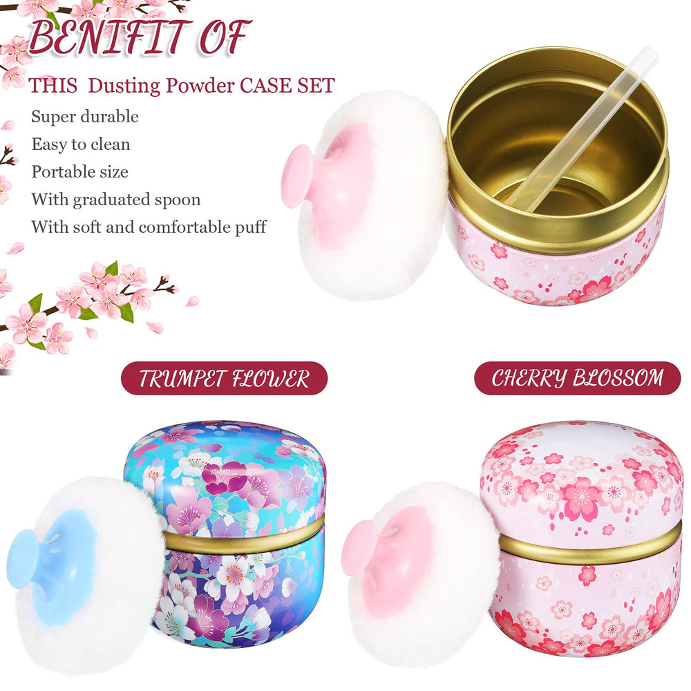 CHENGU patterned powder box white pink chic decoration and powder storage.