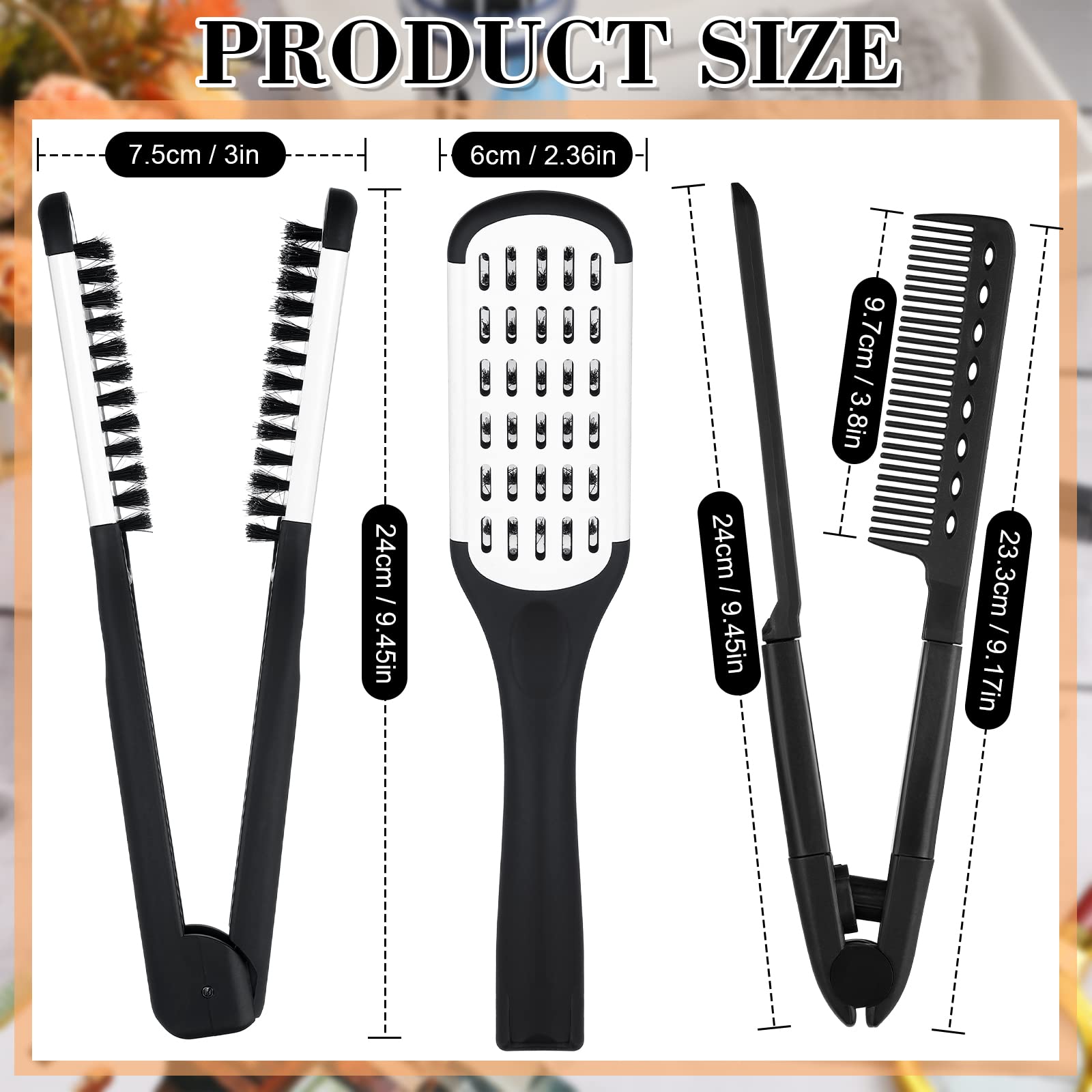 Chengu V-shaped styling comb helps section hair and protect hands during straightening.