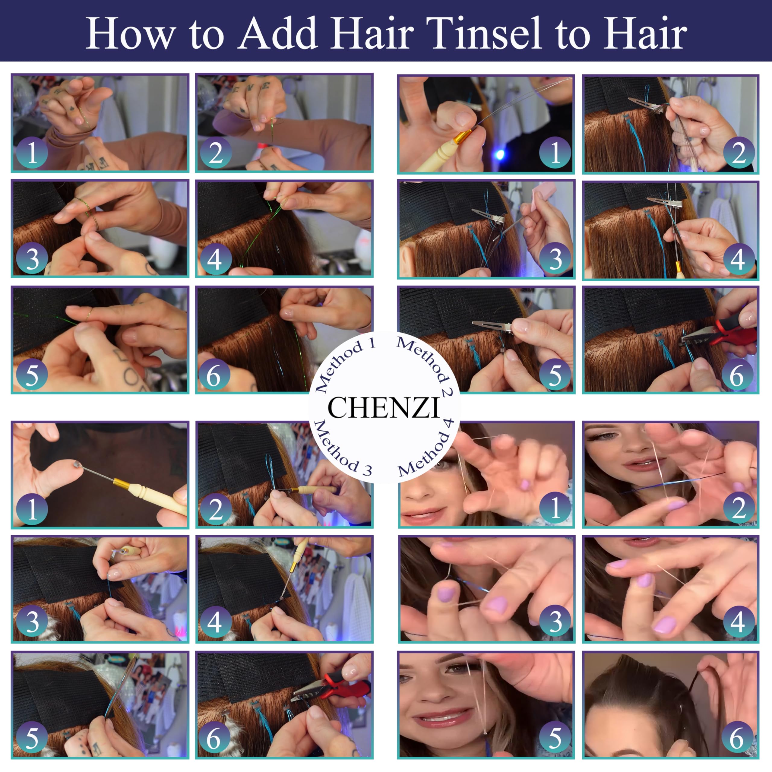 CHENZI cosplay styling with tinsel extensions for eye-catching holiday costumes