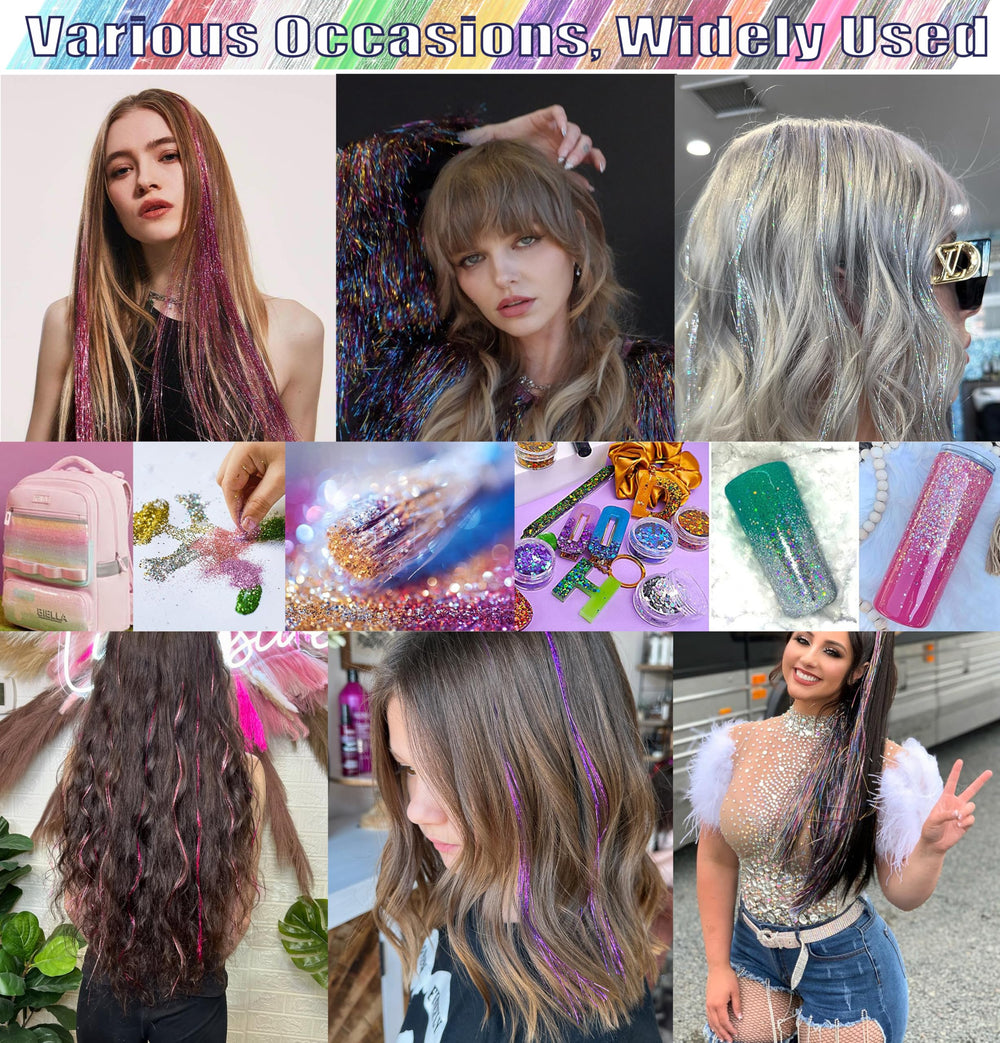 CHENZI festive hair tinsel usage at parties and cosplay for standout looks