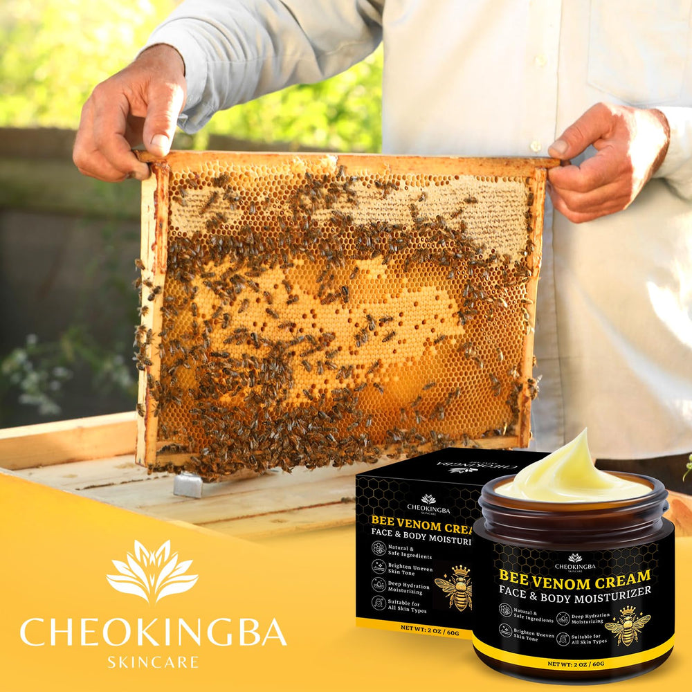 CHEOKINGBA Bee Venom Comprehensive Cream neck and wrists usage demonstrates multi-area care.