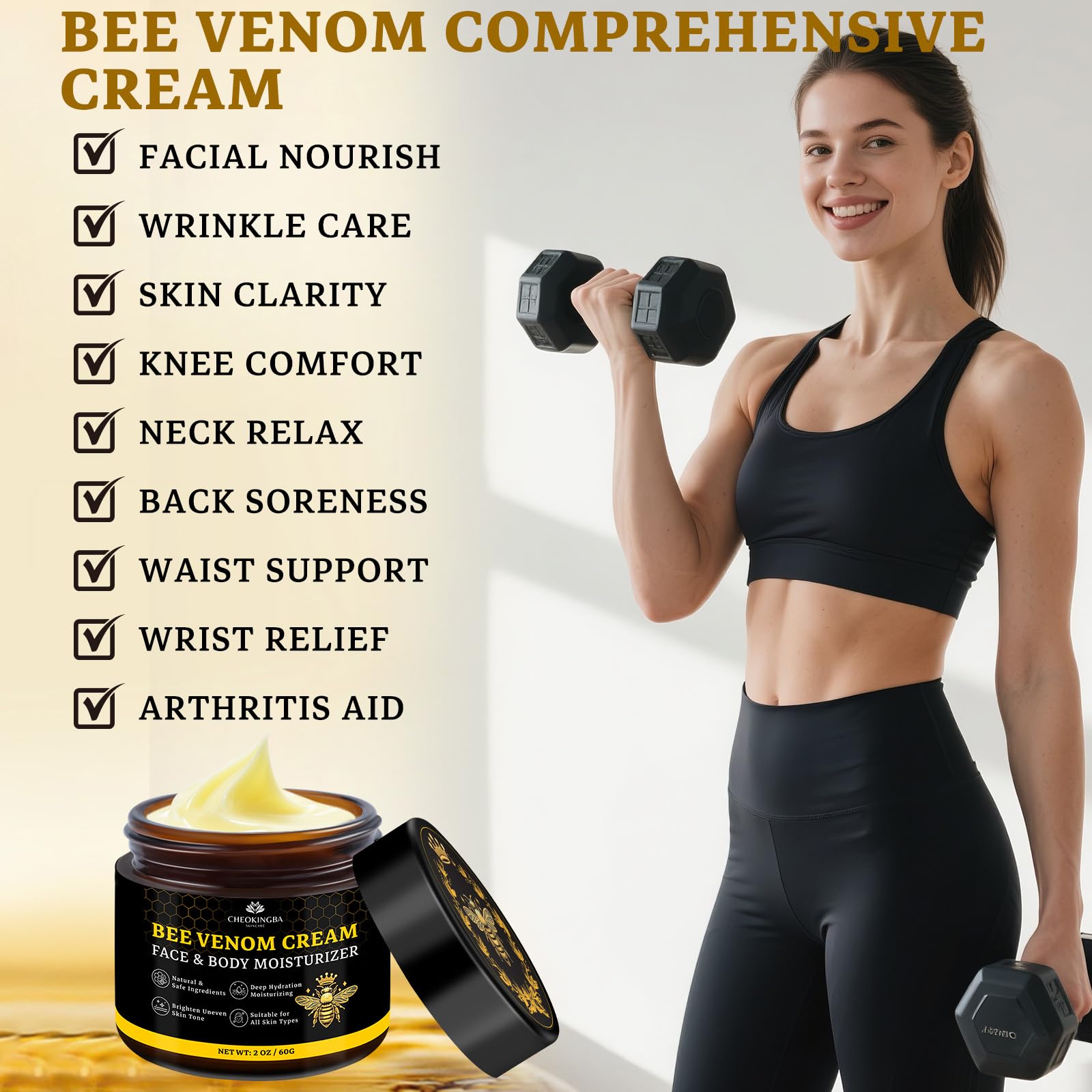 CHEOKINGBA Bee Venom Comprehensive Cream packaging on shelf highlighting two-pack value.
