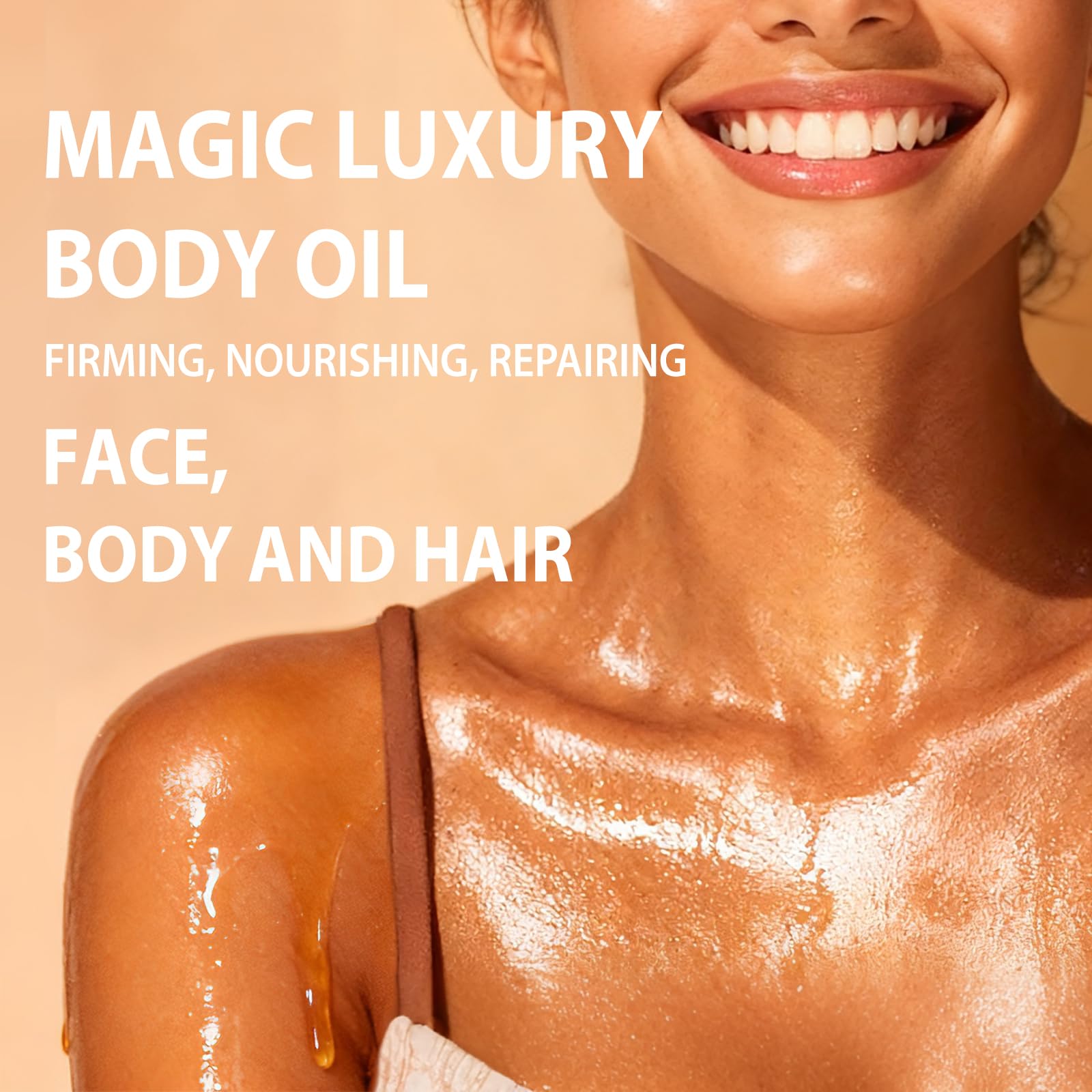 CHEOKINGBA Body Firming Oil pour shows fast-absorbing finish after shower for refreshed skin.