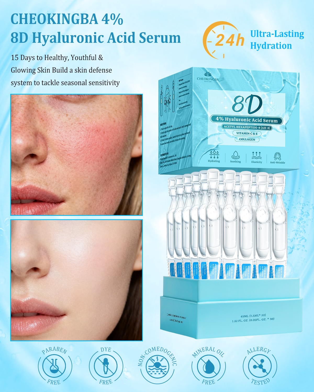 Cheokingba Niacinamide serum improving pores and even tone on skin.
