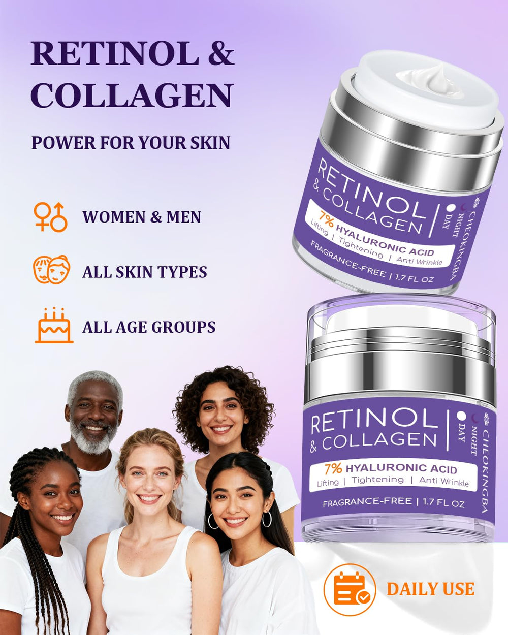 CHEOKINGBA 1.7 oz packaging highlights generous daily-use formula.