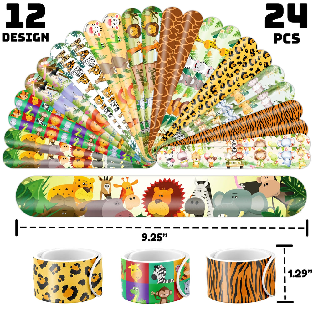 Cherisnowy 24-pack slap bracelets ready for playful wrist wear.