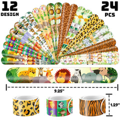 Cherisnowy 24-pack slap bracelets ready for playful wrist wear.