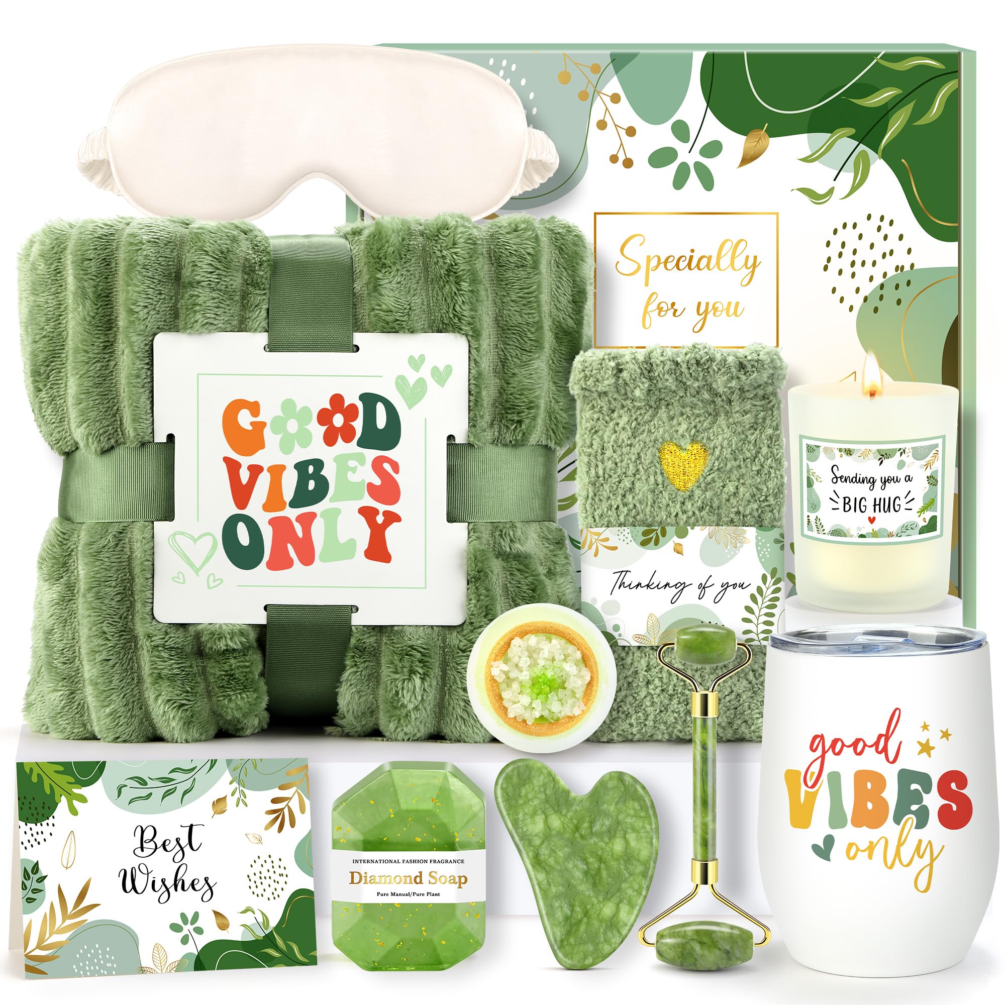 CHESACE self-care basket plush blanket offers cozy warmth for relaxation after a long day.