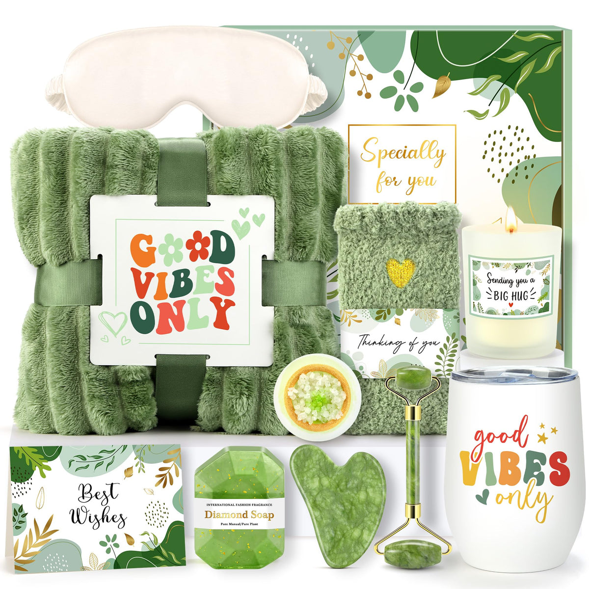 CHESACE self-care basket plush blanket offers cozy warmth for relaxation after a long day.