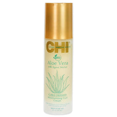 CHI Aloe Vera Moisturizing Curl Cream bottle for defined, crunch-free curls and smooth shine.