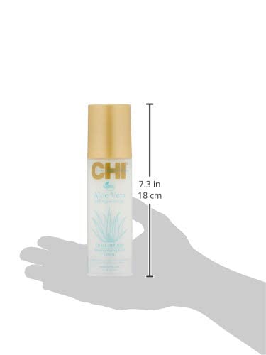 CHI Aloe Vera Moisturizing Curl Cream glossy-finish image hints vibrant, defined curls with shine.