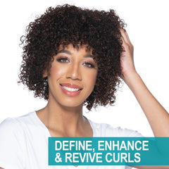 CHI Aloe Vera Moisturizing Curl Cream hair curls closeup emphasizes shine and frizz-free finish.