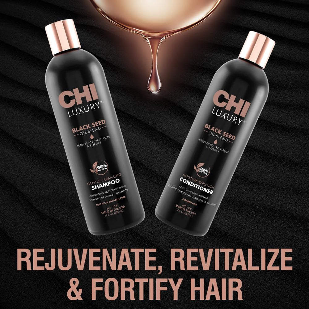 CHI Black Seed Oil ingredient visualization highlighting antioxidants and nourishment.