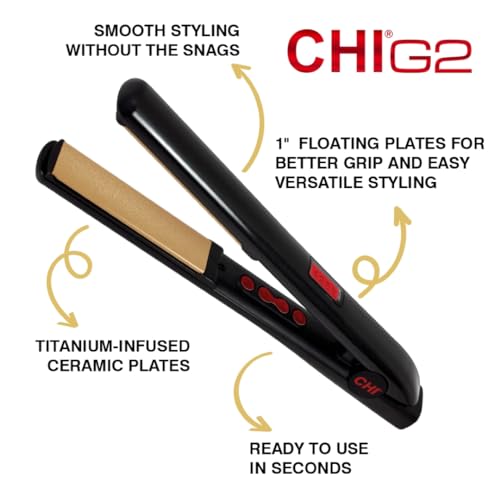 CHI G2 titanium infused ceramic plates deliver durable heat and even glide for frizz-free results.