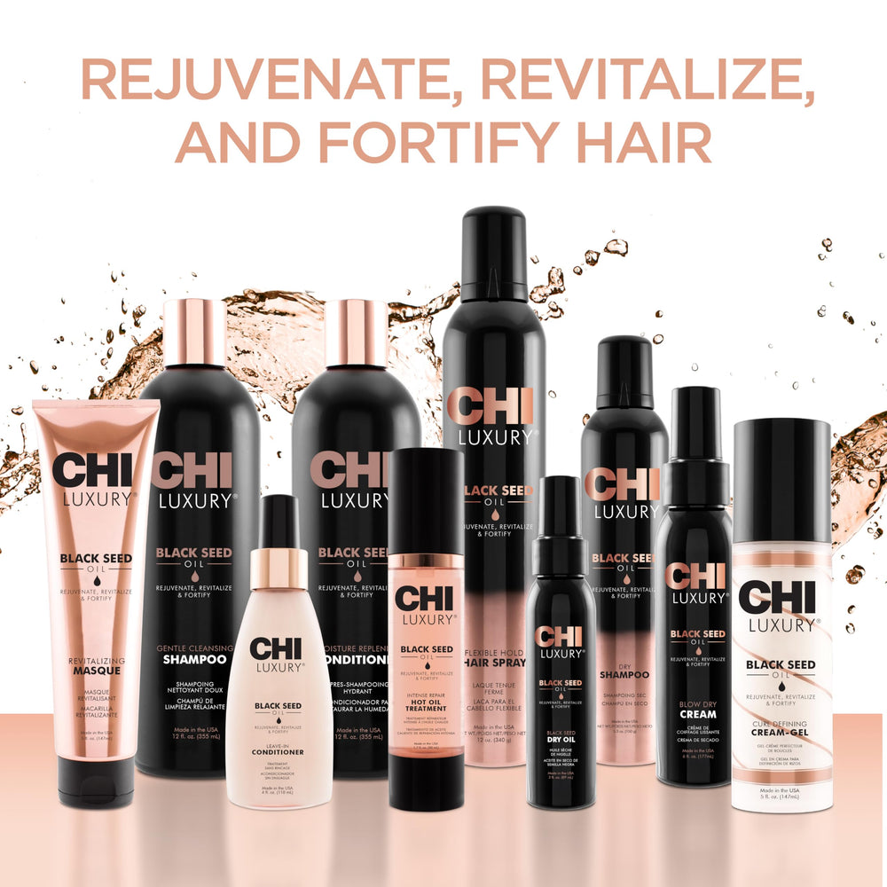 CHI Luxury Black Seed Oil intense repair treatment ready for at-home spa routines.