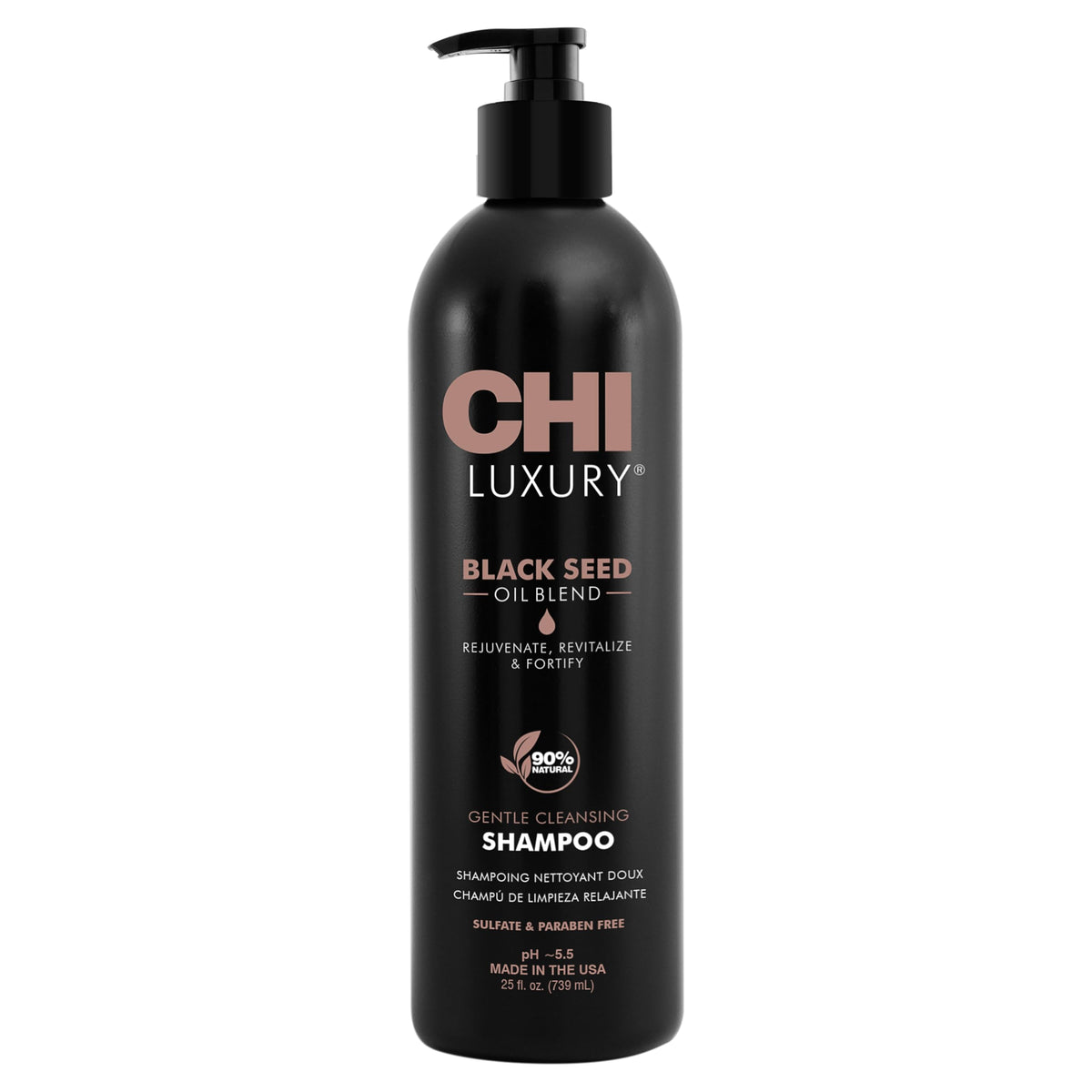 CHI Luxury Black Seed Oil Shampoo lather delivers a rich cleanse for fuller-looking hair.