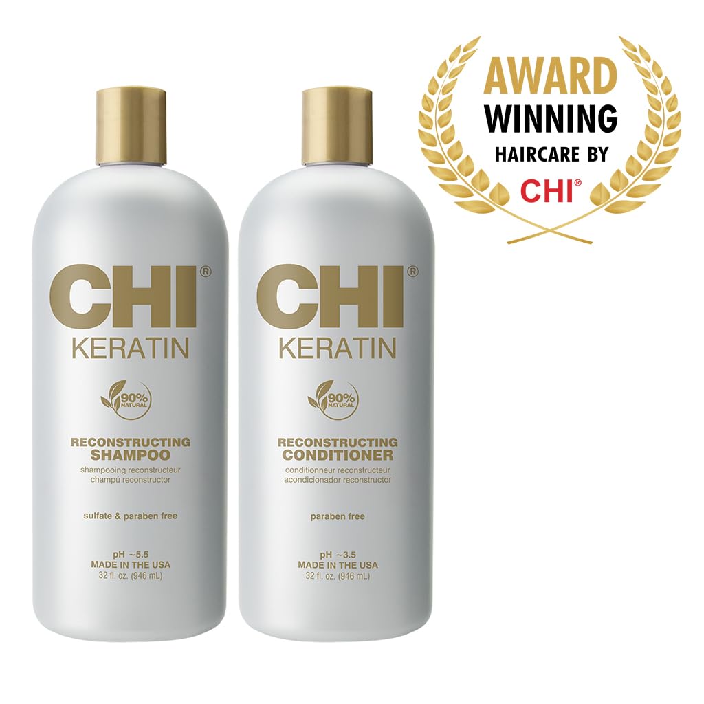 CHI Moisturize It Duo bottle side label highlights sulfate-free and paraben-free formula