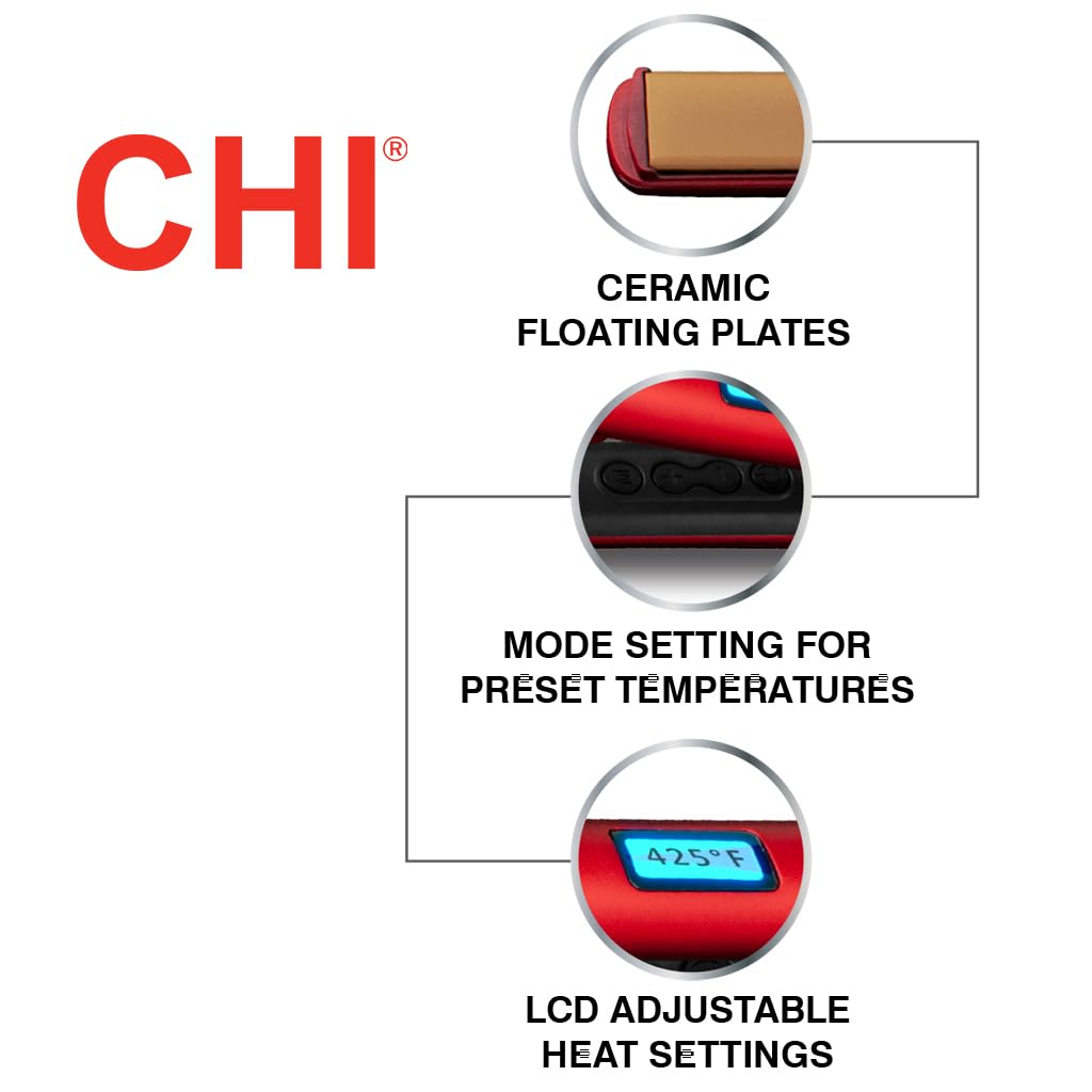CHI Original Digital Ceramic Hair Straightener ergonomic handle for comfortable styling.