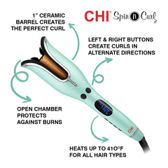CHI Spin N Curl mint green curl chamber for consistent curls