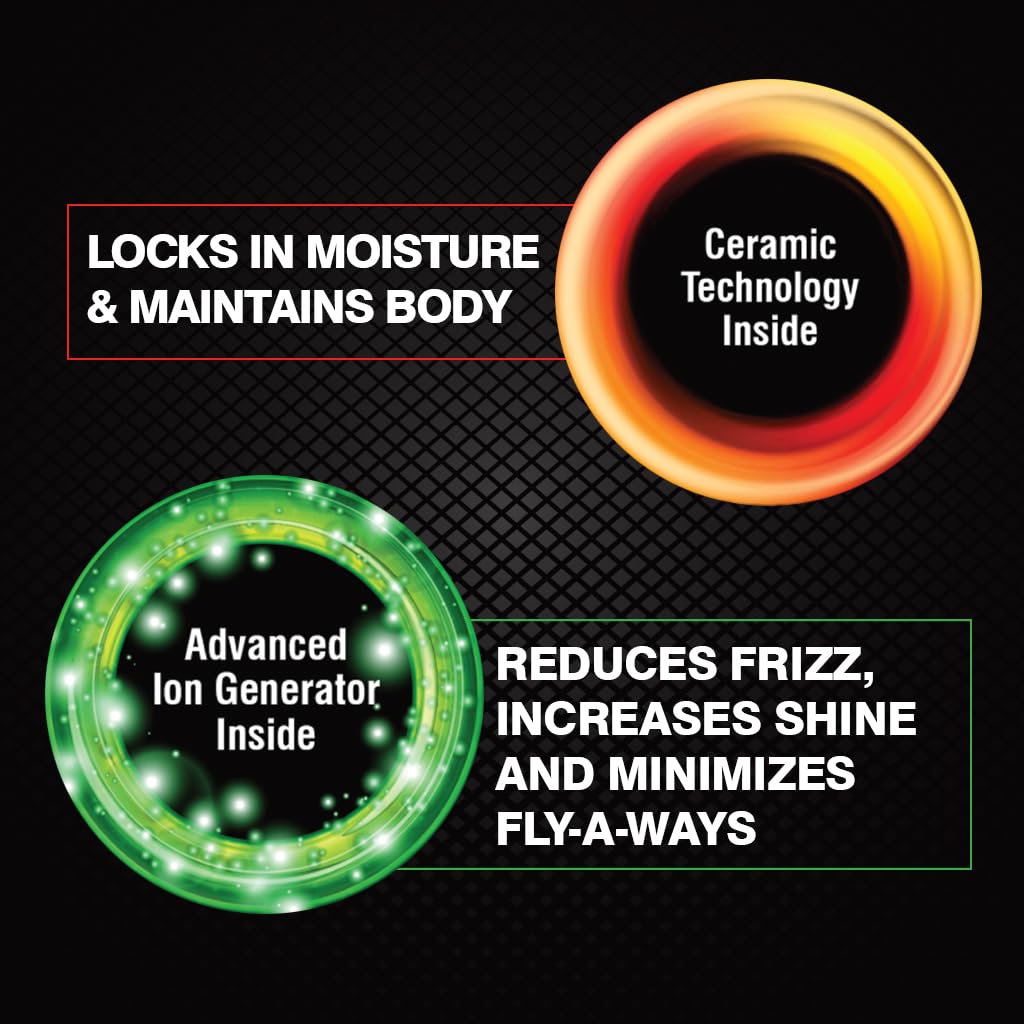 CHI Volumizer LED indicators highlight clean airflow and rapid drying technology.