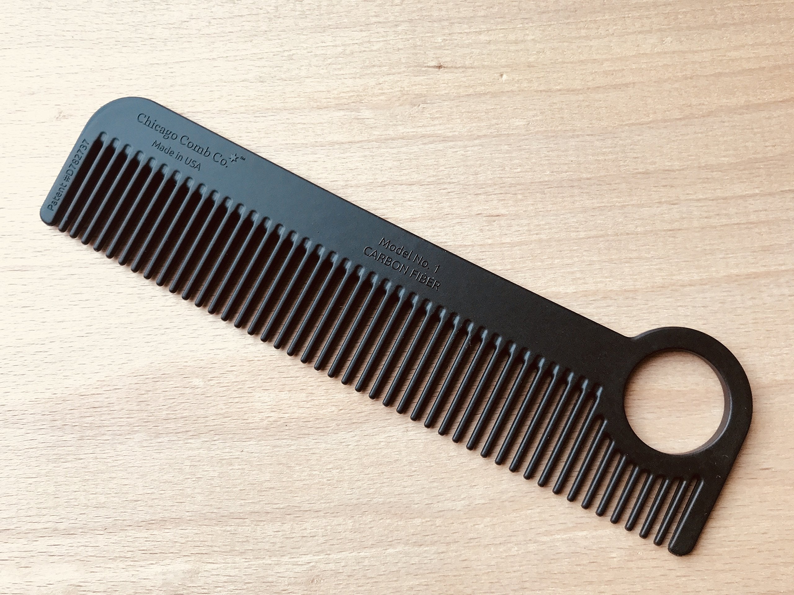 Chicago Comb Model 1 carbon fiber side view highlights lightweight, durable build