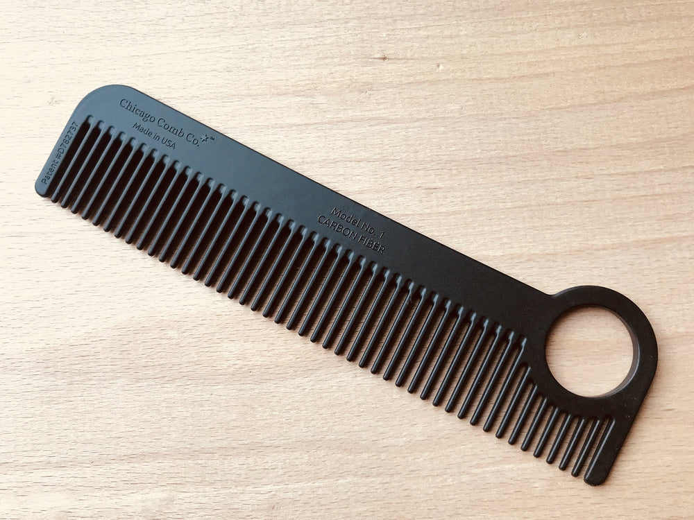 Chicago Comb Model 1 carbon fiber side view highlights lightweight, durable build