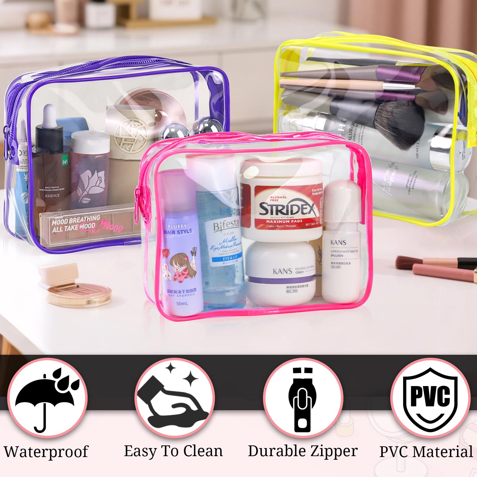 CHICAUP material closeup reveals durable PVC and clear visibility for quick access