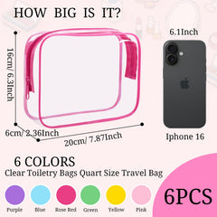 CHICAUP clear makeup bags side view showing slim travel-ready design for packing
