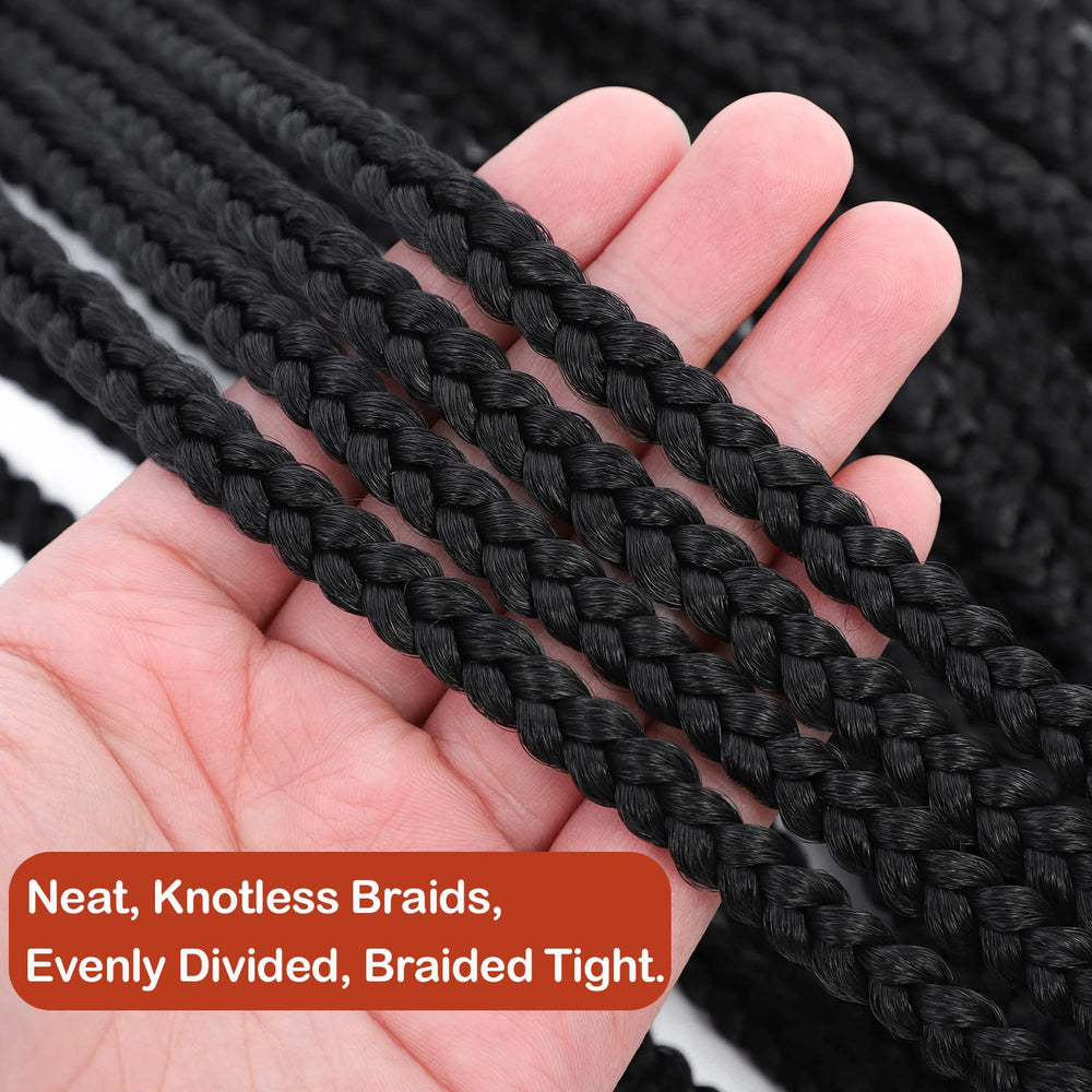 Chicmoi Box Braid Hair 1B color close-up for everyday style