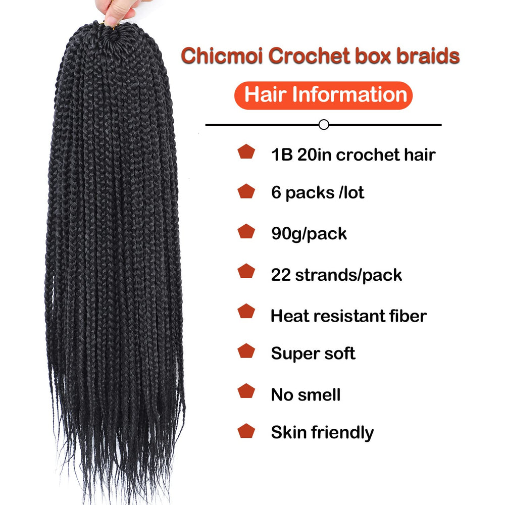 Chicmoi Box Braid Hair prelooped details for easy install