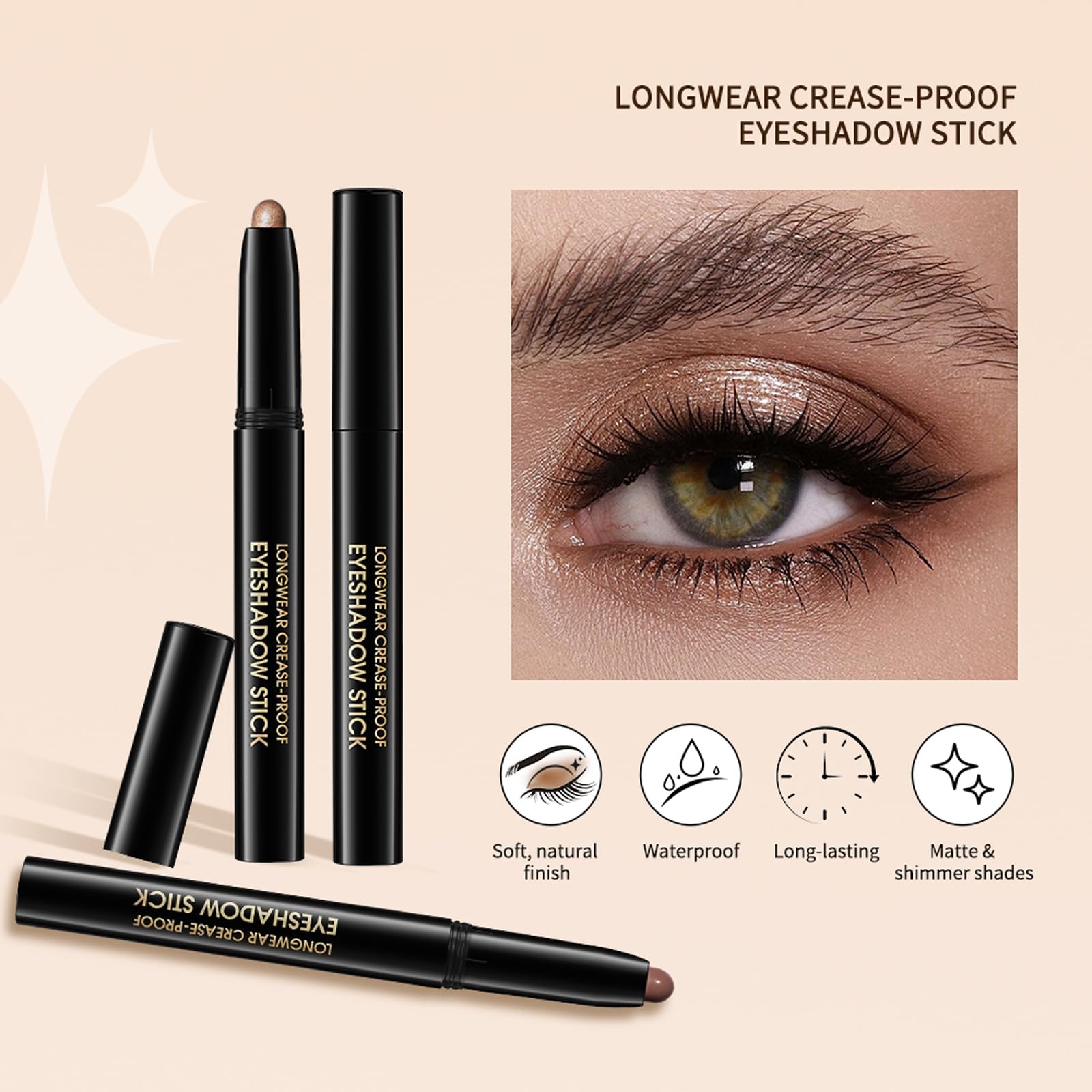 Chifure Eyeshadow Stick shimmer and matte colors for versatile styles