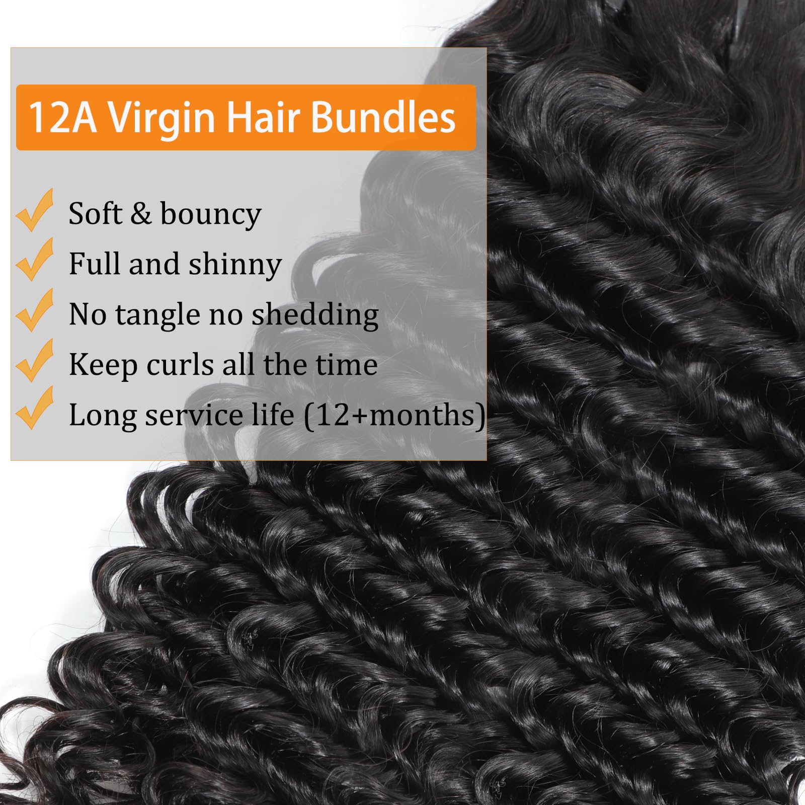 Chikamlty Natural black Deep Wave bundles blend easily with natural hair