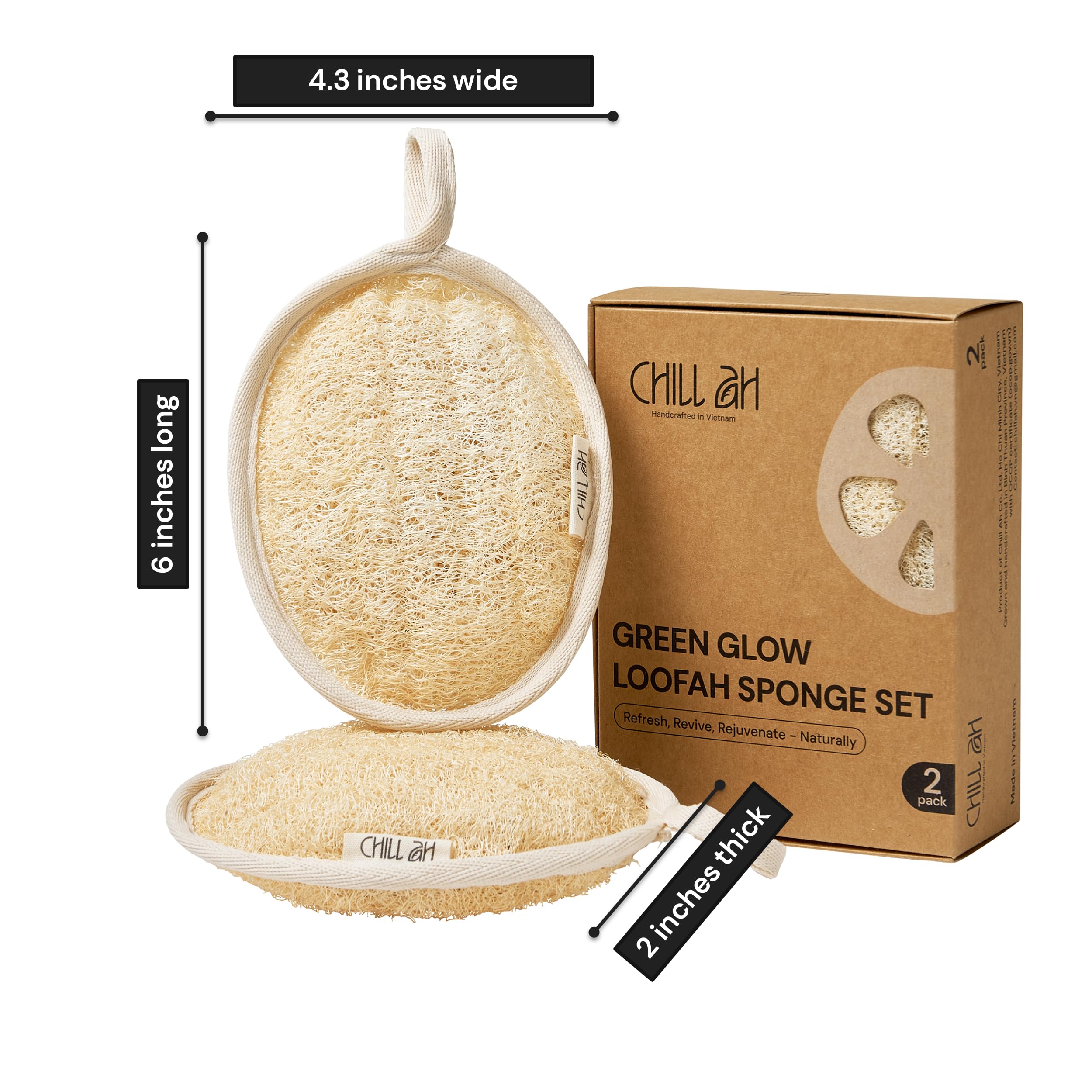 Chill Ah Green Glow gift-ready loofah set suggesting an eco-conscious skincare gift