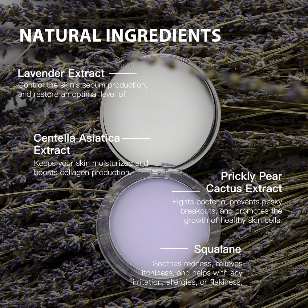Chillab Lavender Matte Powder pore blur effect on skin, soft-focus look.