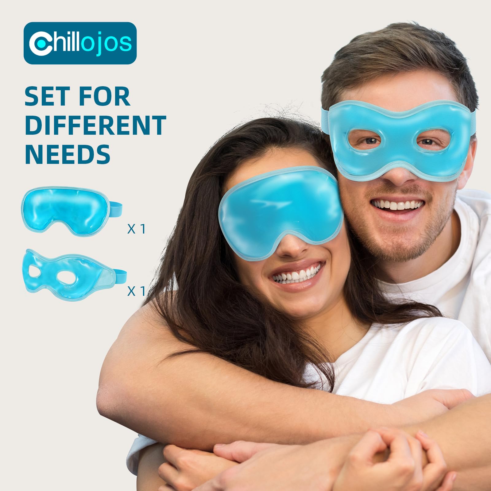 Chillojos eye mask packaging closeup showing value and travel-ready design