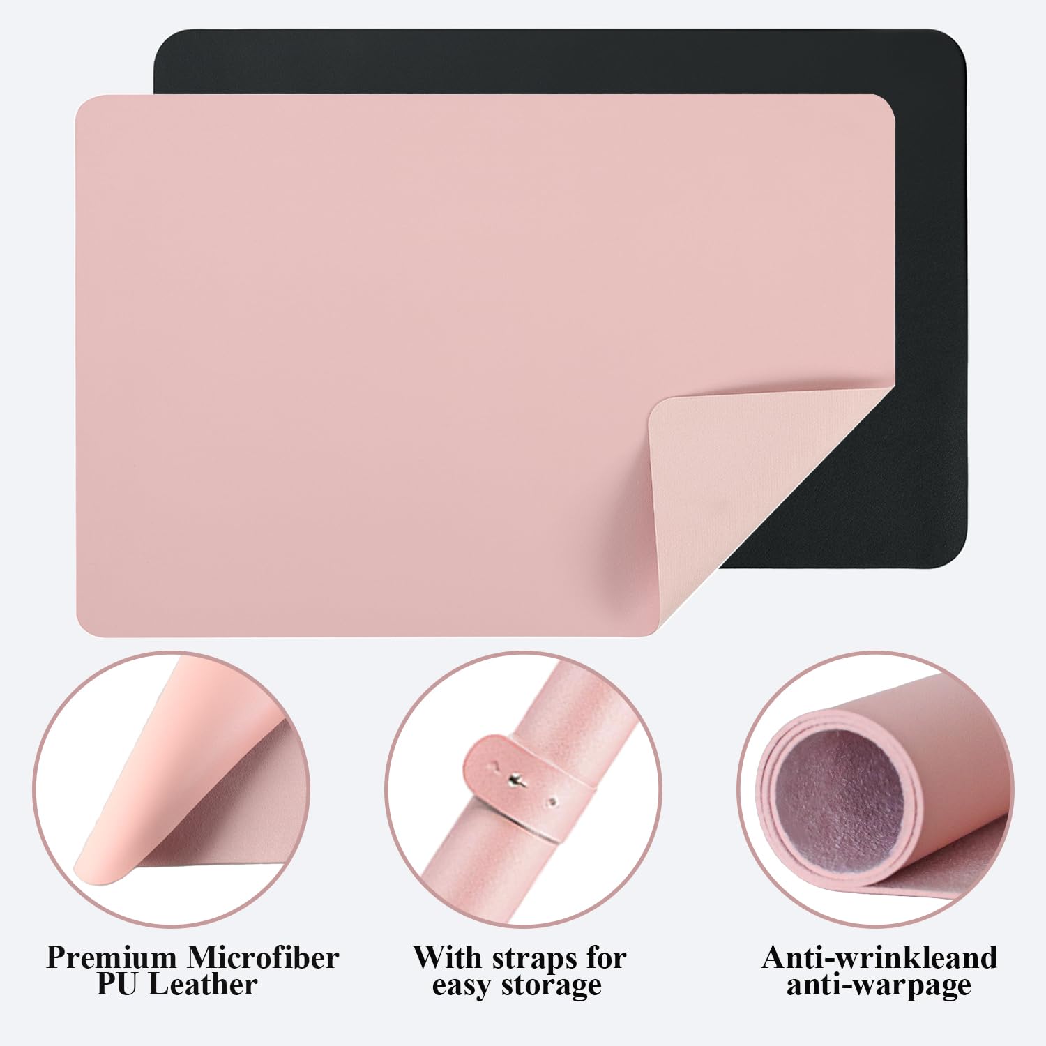 Chiplesier nail table mat fold folded strap shows easy storage and portability.