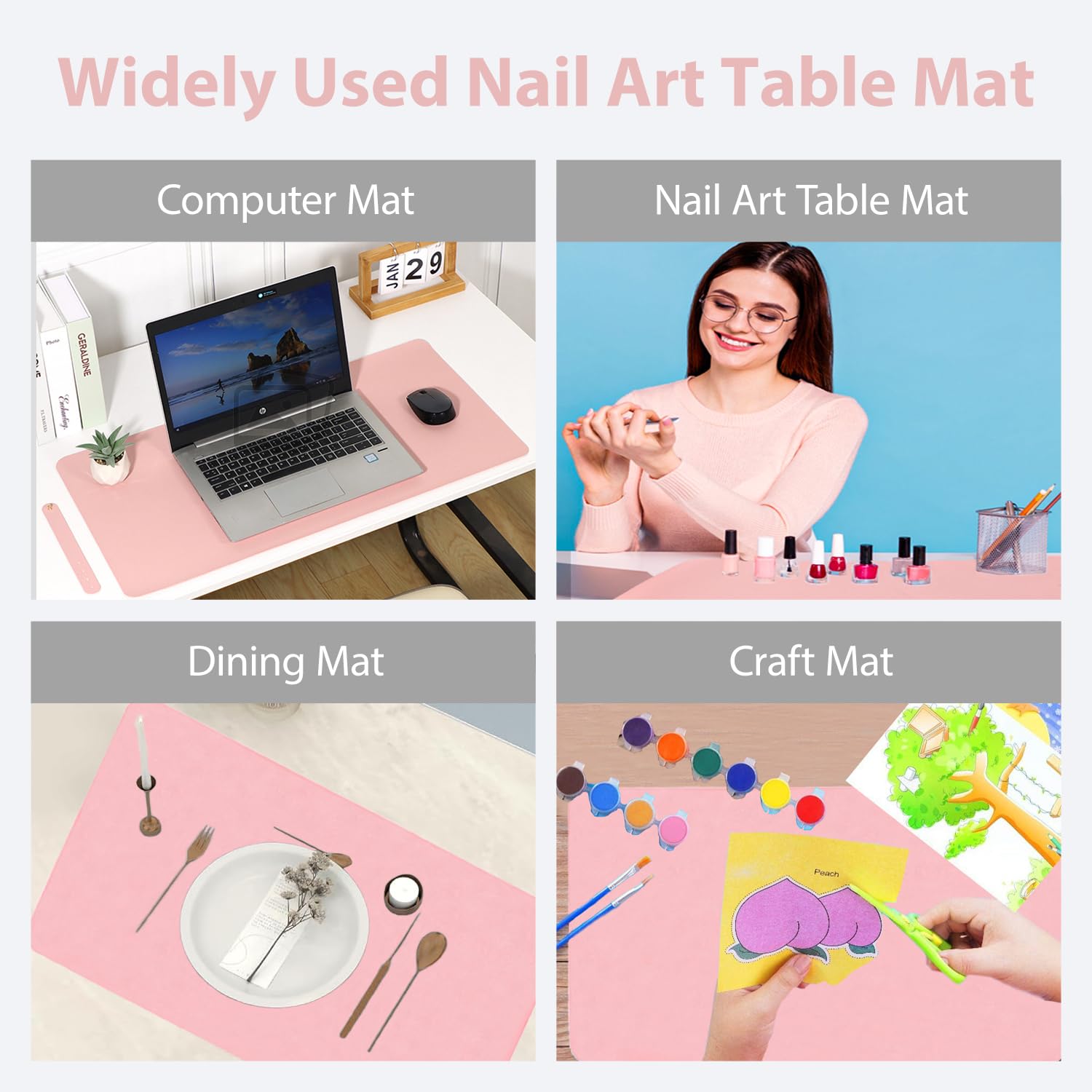 Chiplesier nail table mat rolled storage emphasizes compact, neat setup between uses.