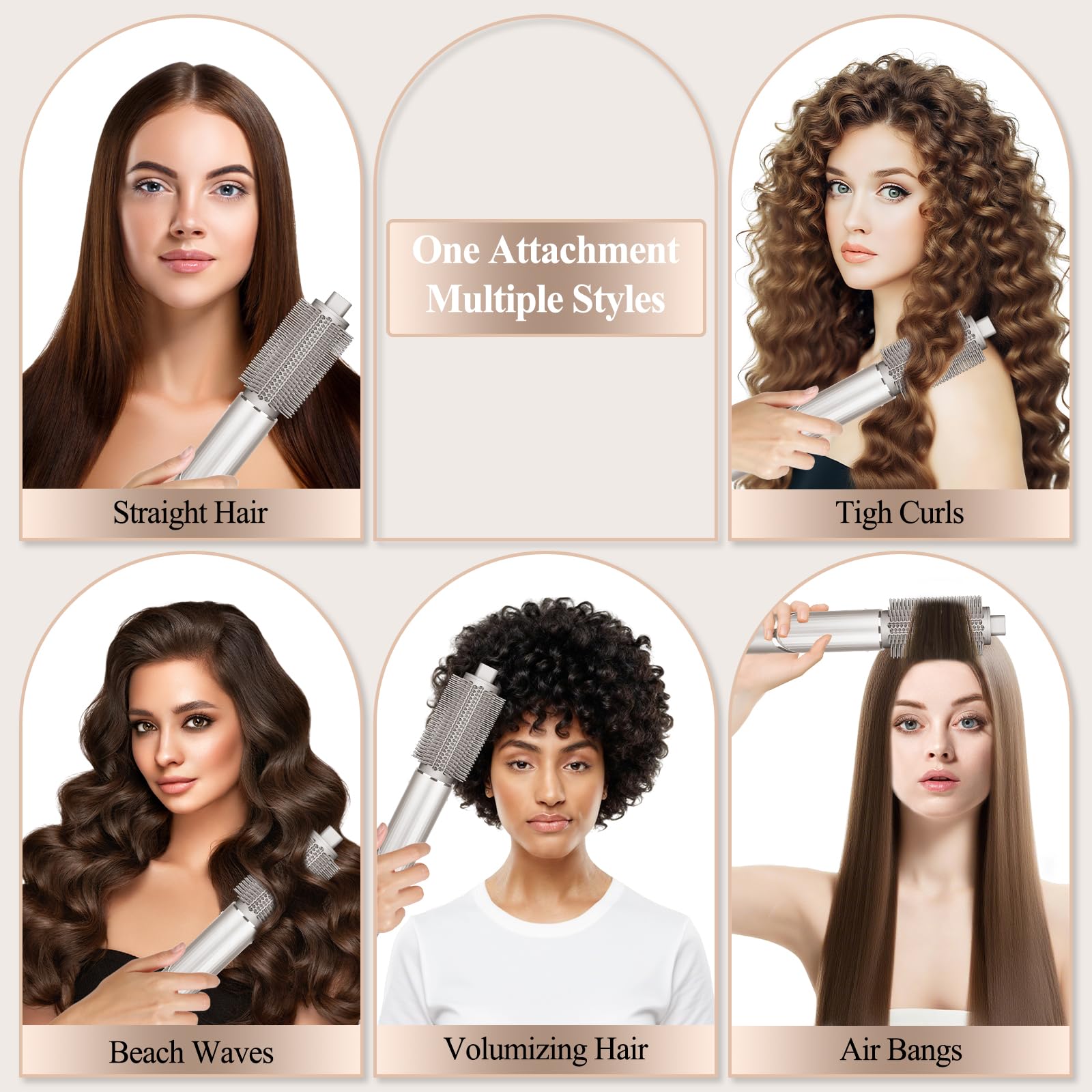 Chivixe Round Brush Attachment works on wet or dry hair for versatility