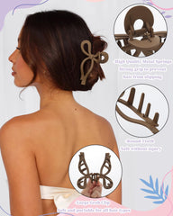 CHLINS bow hair clip coffee shade offers bold contrast and secure all-day hold.