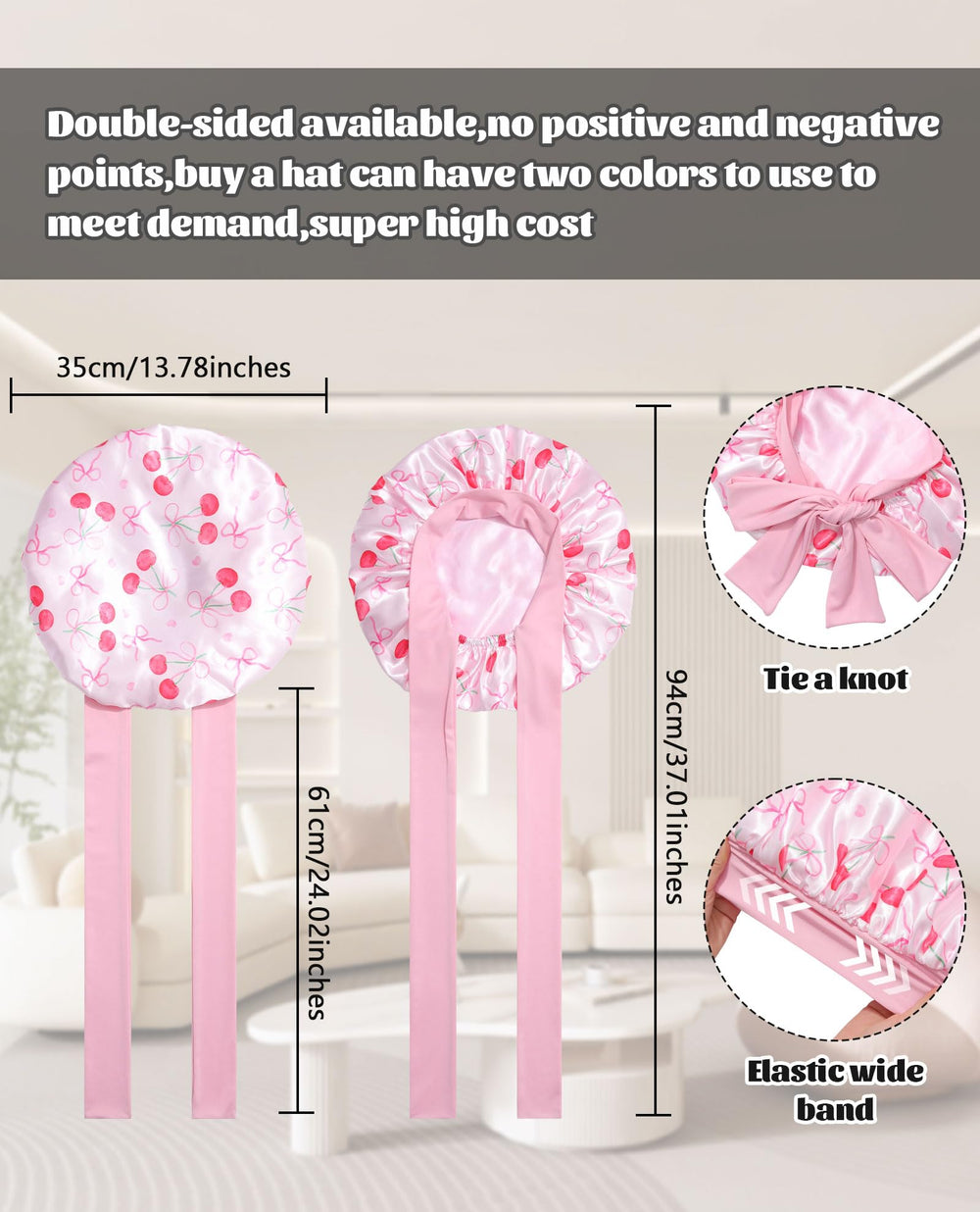 CHLINS double-layer satin cap interior view highlights breathable lightweight protection
