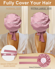 CHLINS Jumbo satin bonnet double-layer with side view showing color options